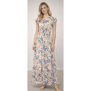 House of Harlow 1960 X Revolve Floral Tiered Maxi Dress Size M Cottagecore Bloom